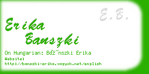 erika banszki business card